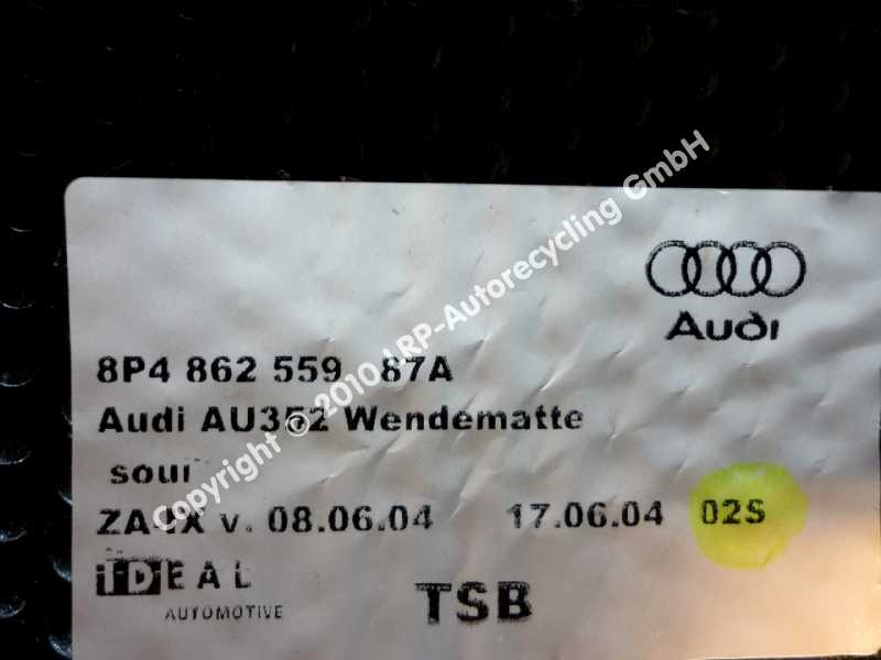 Audi A3 Typ 8P BJ 2004 Zusatzbelag Kofferboden 8P4862559 87A